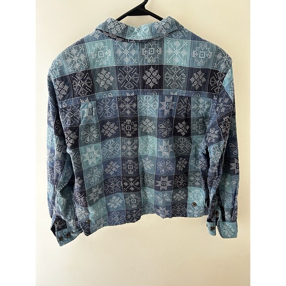 Christopher Banks Woman XL Quilted Patchwork Button Down Shacket Equestrian - Picture 3 of 5